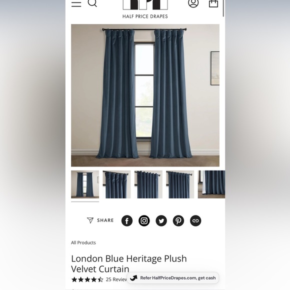 Half Price Drapes Other Half Priced Drapes Pair Of Plush Velvet